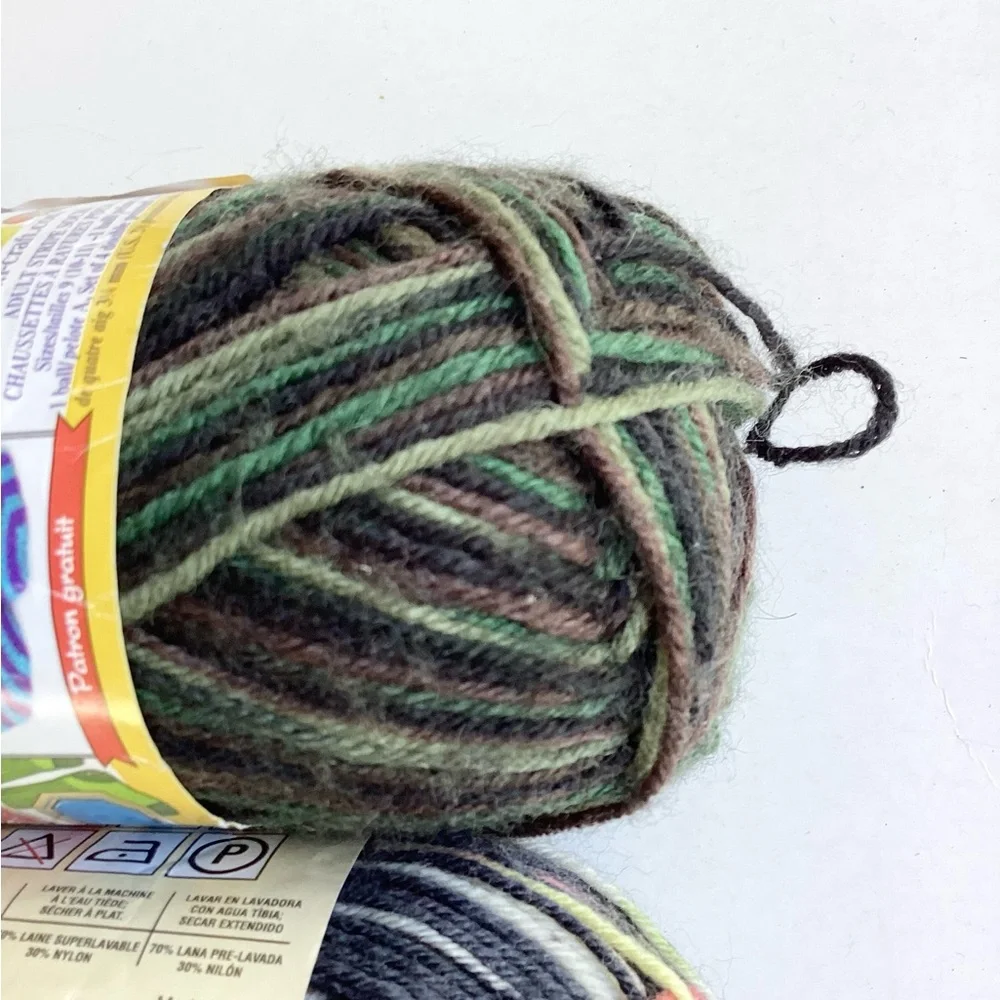 Yarn Sox Bernat Red Heart Gala Blue Orange Brown Green